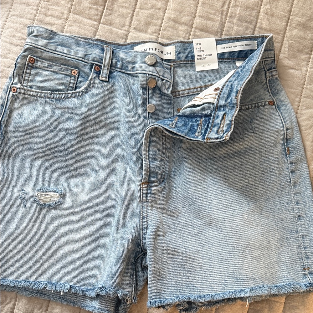 Denim Forum Women's Faded Blue Jean Shorts